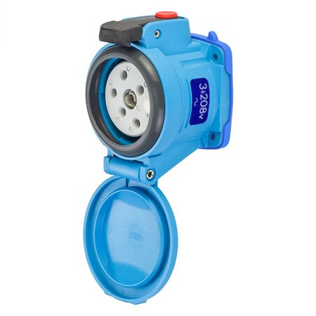 Meltric Pin & Sleeve Receptacle, 30 A, 208V AC, Three Phase, 3 Pole, Screw Terminals Wire Connection Type 63-34163-972-843-NC
